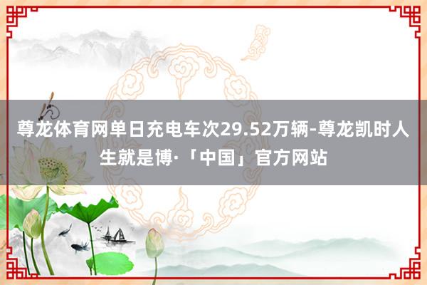 尊龙体育网单日充电车次29.52万辆-尊龙凯时人生就是博·「中国」官方网站